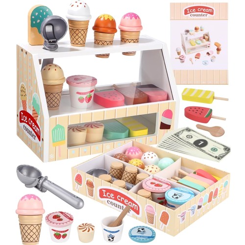Eisdiele kinder holz set - eisdiele,